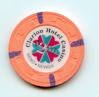 2.50 Chip from the Clarion Casino Reno Nevada H&C