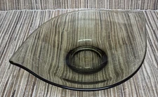 Smoked Glass Serving Dish Bowl Oblong