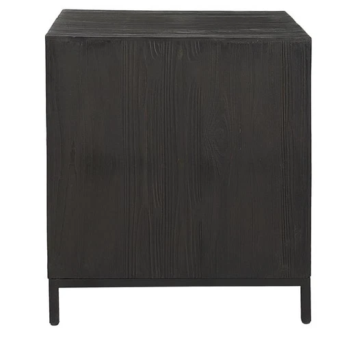 Uttermost Aiken Fir Wood and Steel Geometric Cabinet in Woodtone Brown - Picture 5 of 8