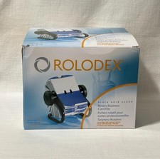 Rolodex Rotary Business Card File Black 400 Slotted Cards 2 5/8 x 4in  67236