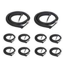 Phone Cord 8FT Uncoiled /1.4FT Coiled 10Pack, Telephone Handset Cable, Standard
