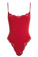 SKIMS Fits Everybody Lace Cami Bodysuit Brick XXS