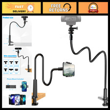 Flexible Gooseneck Webcam Stand  Phone Holder for Desk - Adjustable Mount Arm