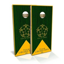 Cornhole Boards Skip's Garage Team Golden Rose Outdoor Lawn Game Set