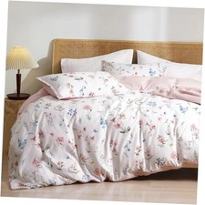 Ultra Soft Floral Duvet Cover Size, Printed Queen White  Pink No Comforter 