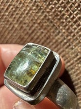 Green Apatite Sterling Silver Handmade Ring size 7