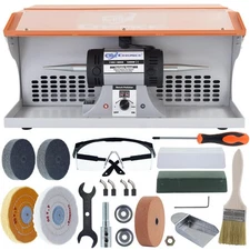 1200W Jewelry Polisher with Display Screen, Variable Speed Bench Polishing Bu...