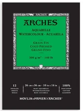 (3 Pack) Arches Watercolour 10 x 14 In Paper Pads 140 lb. Cold Pressed A1795093