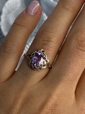 925 Sterling Silver Amethyst Ring Size 7.5