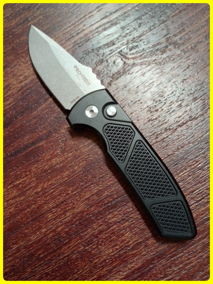 Pro-Tech Les George SBR Manual Knife Black Aluminum 2.6