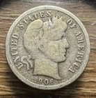1906-P Barber Dime - Actual Coin Shown - Free Shipping & Tracking INV#187