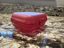 Tupperware Red Packable Oyster Snack Containe...