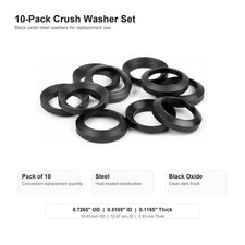 10 PCS Steel Crush Washers fit 1/2x28 TPI for .22LR 223 556