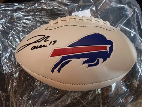 Josh Allen Buffalo Bills Autographed/Signed White Panel Football 5star COA
