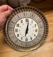 Vintage Spartus Metal Retro Wall Kitchen Clock Refurbish Up Cycle 10"