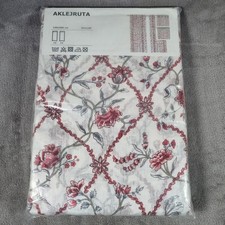 Coppia Tende Ikea Aklejruta 145 x 300 cm Vintage Lino Floreale Nuove e Sigillate Rare
