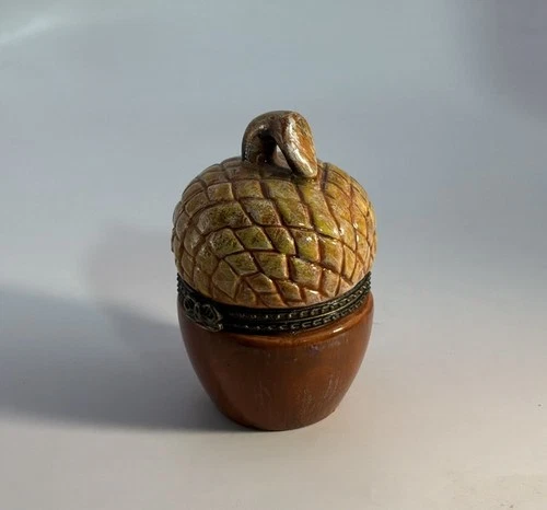 Acorn trinket box with tiny squirrel inside