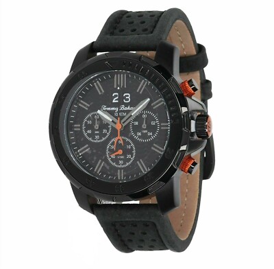 Tommy Bahama TB00103-01 Chronograph Leather Strap Black Dial Men's