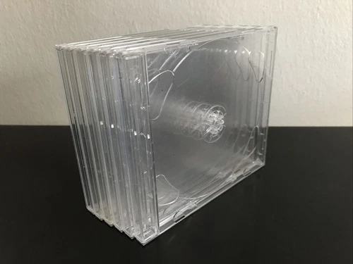 6 x Doppel-CD-Hüllen Leerhüllen Jewelcase für CD/DVD - transparent glasklar