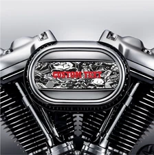 Custom Text Skull Weapons Design Air Cleaner Insert Replaces Stock Harley Insert