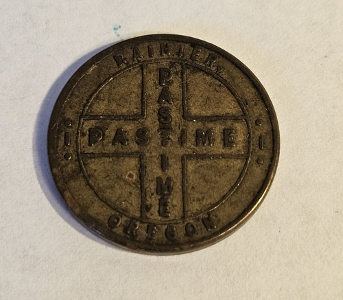 Vintage Pastime Rainier, OR Brass Good For Token #1429 - Picture 2 of 2
