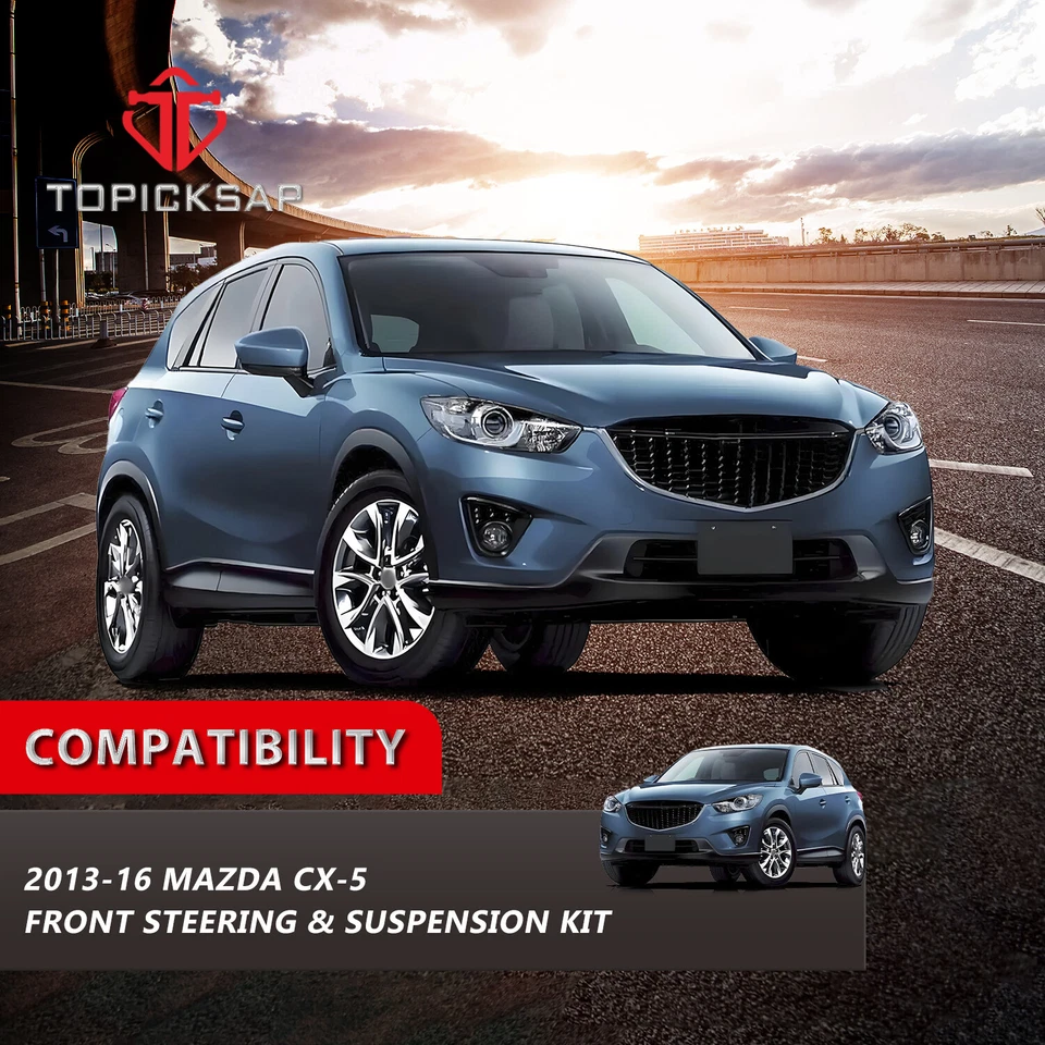 10pc Front Control Arm Ball Joint Sway Bar Link Tie Rod for 2013-16 Mazda CX-5 - Image 2 of 4