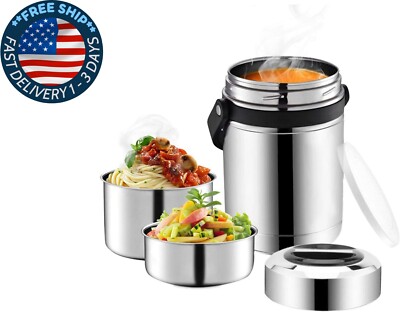 Termos 3 tier Para Comida Caliente De Portatil Acero Inoxidable Tarro de comida.