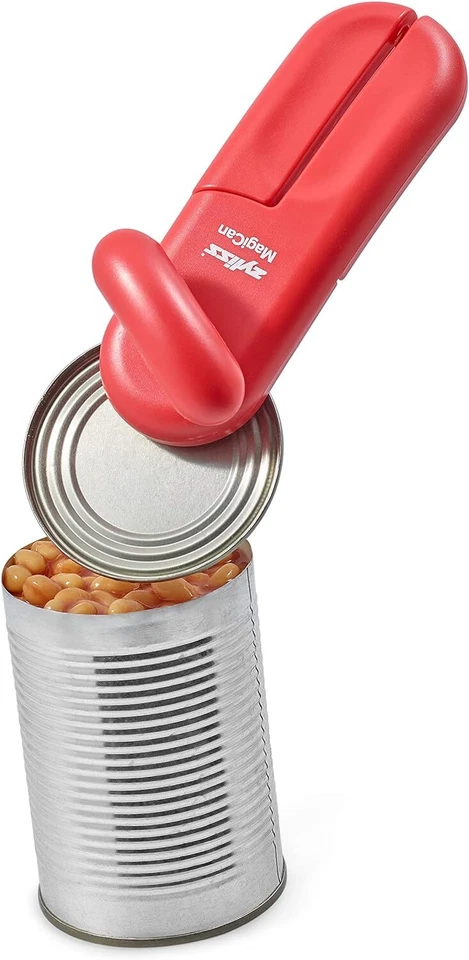Abridor de latas manual MagiCan con liberación de tapa - rojo Foto 2 de 3