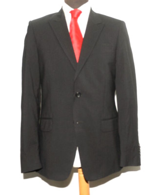 SCHÖNE VERSACE COLLECTION GESTREIFTE LEICHTE JACKE BLAZER 38'' R SCHWARZ