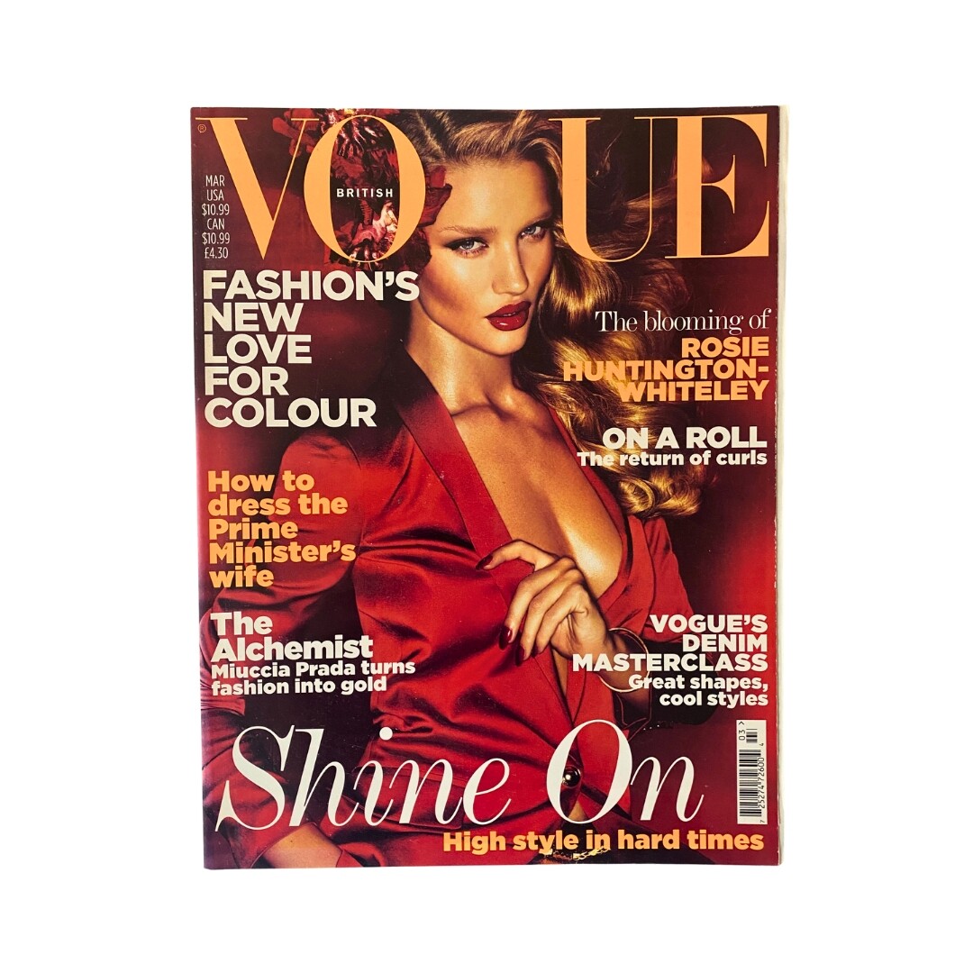 Vogue UK Magazine March 2011 Rosie Huntington-Whiteley Cover No Label VG |  eBay