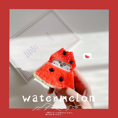 Summer Watermelon Simulation Fruits 3D Case Cover With Pendant For Apple AirPods - Photo 9 sur 14