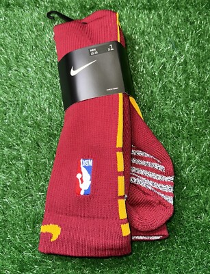 Nike NBA Team Issued Knee High Elite Basketball Socks Size XL Red Yellow PSK658