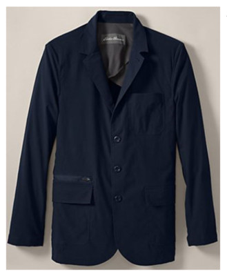 NWT Eddie Bauer x Men's Ultimate Voyager Travel Blazer Navy/Black Retail $149