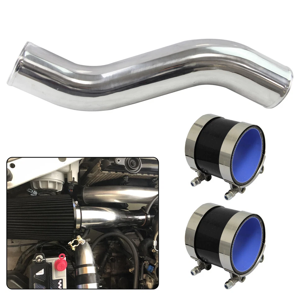Tubo intercooler turbo de aluminio 76 mm 3" forma Z/S + manguera de silicona + abrazaderas BK Foto 2 de 4
