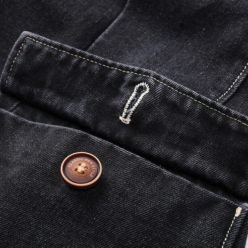 Blazer informal para hombre Traje Chaqueta Algodón envejecido Prendas exteriores Mangas largas Abrigo ajustado - Imagen 6 de 26