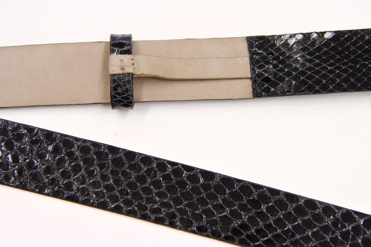 Brunello Cucinelli Python Embossed Leather Belt Python belt black main image 3