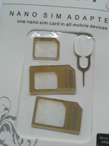 2x Set Nano Sim Adapter 4in1 für Handy/ Tablet f. iPhone SE Samsung HTC Sony#109 - Bild 3 von 5