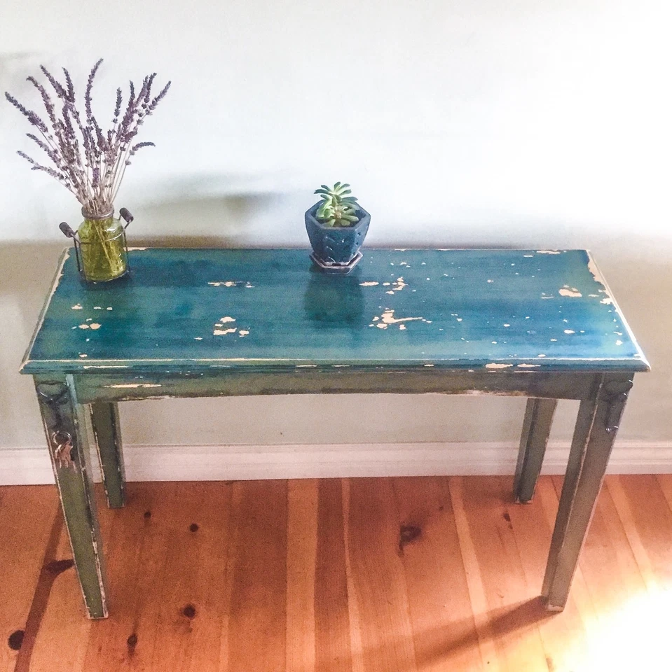 French Country, Mesa de entrada, Verde, Shabby Chic, Mesa de sofá, Mesa de vestíbulo Foto 3 de 4