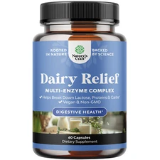 Lactose Intolerance Pills 60 Days Supply Fast Acting Dairy Digestive Enzyme 60ct