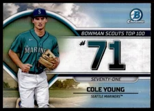Cole Young 2023 Bowman Scouts’ Top 100 #BTP-71 Seattle Mariners