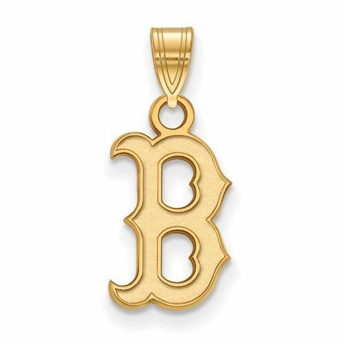 10k Gold MLB LogoArt Boston Red Sox Letter B Small Pendant | eBay