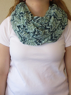 Scarf Wrap Target Brand ZigZag Pattern Green/Yellow Infinity Women's NWOT