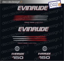 Adesivi motore marino fuoribordo Evinrude 150 cv ficht ram injection barca