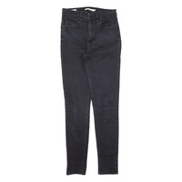 LEVI'S 721 BIG E High Rise Womens Jeans Black Slim Skinny W27 L30