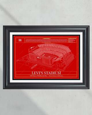 San Francisco Levi's Stadium Blueprint Football Wall Art