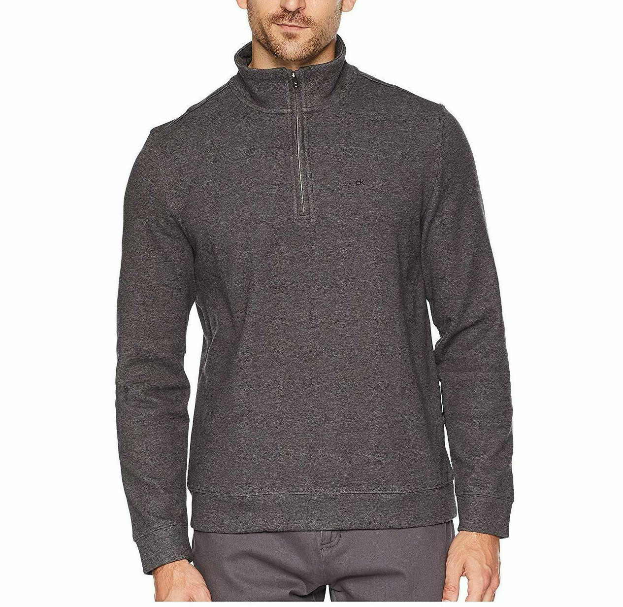 Мужской классический свитер на молнии Calvin Klein Gunmetal Heather XL 14590₽
