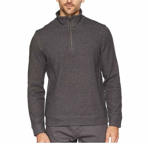 Calvin Klein Men's Classic Quarter Zip Sweater Gunmetal Heather XL