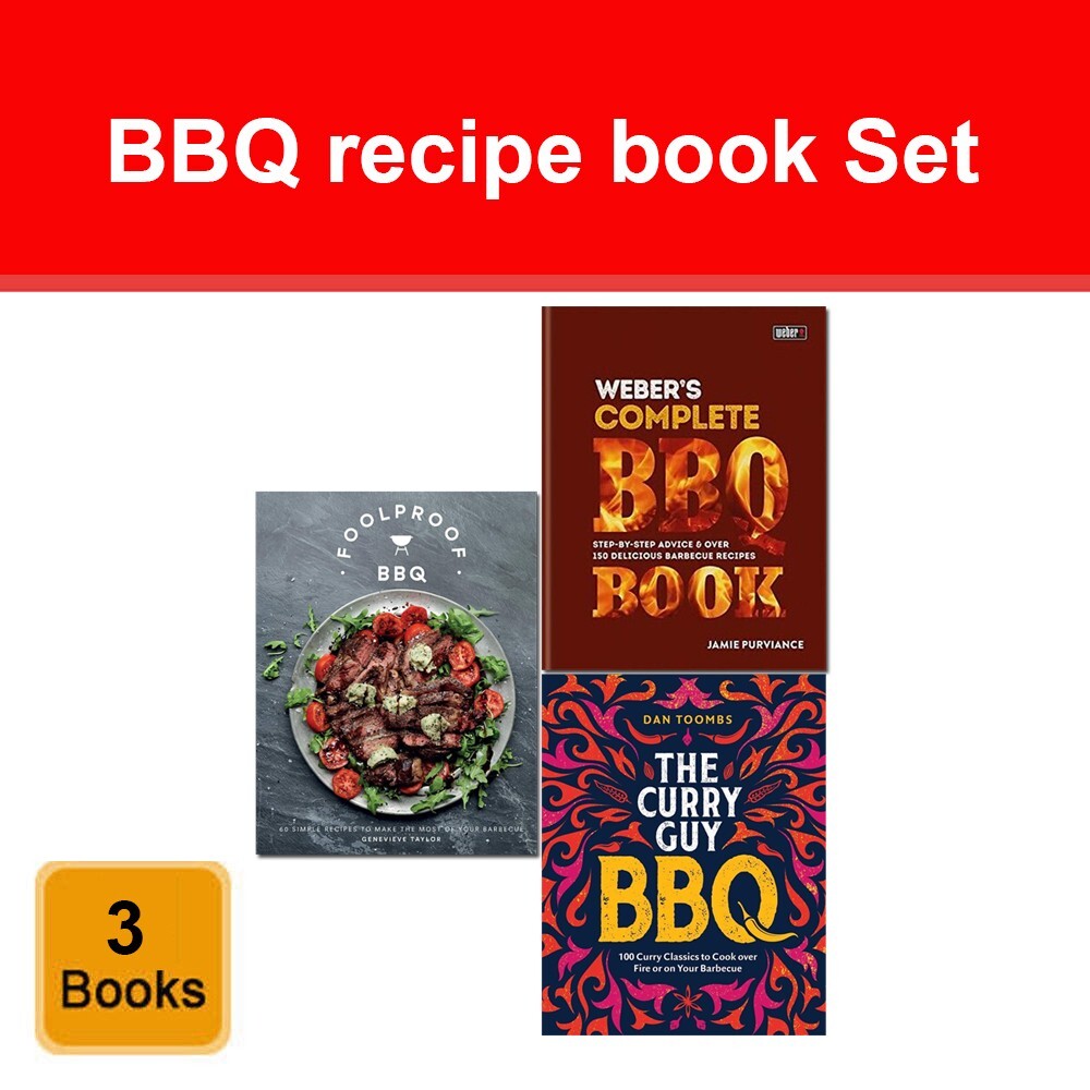 Foolproof BBQ, Weber's Complete BBQ, Curry Guy BBQ 3 Books Collection Set Recipe