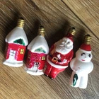 4 Milk Glass Hand Painted Christmas Lightbulbs Post WW1 1920’s  -  All Working