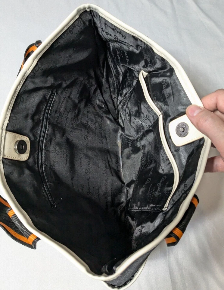 复古 PEPE 牛仔 LONDON 女式黑色白色单肩包钱包 — 第 4/4 张图片